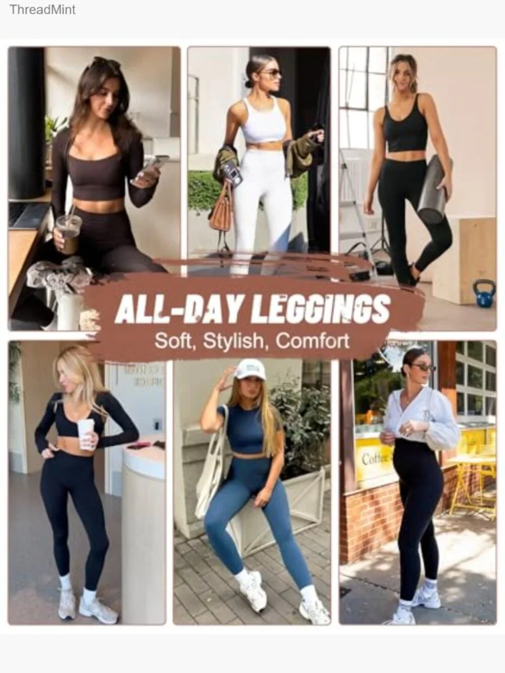 High Waisted Full Length Buttery Soft Yoga Pants Workout Athletic Leggings - Picture 6 of 7